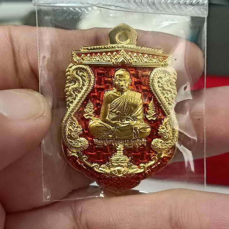 ลงยา+หน้ากาก เหรียญเสมาพระราหู รุ่นมหาเศรษฐีมั่งมีทรัพย์ หลวงปู่เจ(บุญมา) วัดป่าวิเวกธรรม