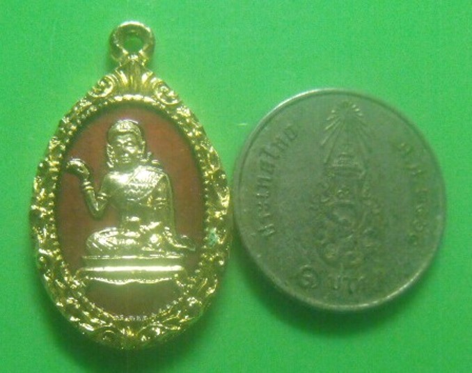 **เบา​ๆ​**เหรียญแม่นางกวัก หลังสาริกาคู่ ยันต์นะชาลีติ**กะไหล่ทองลงยาแดง สวยๆ