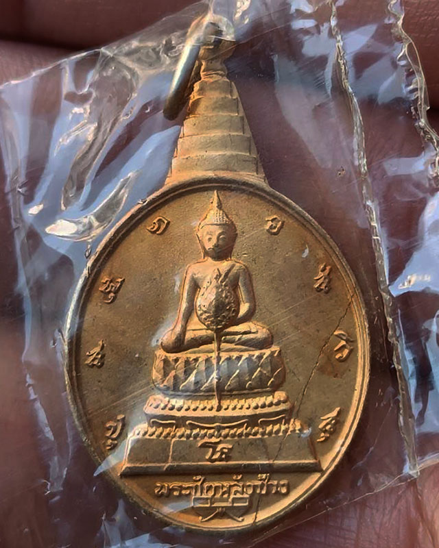 6.เหรียญพระชัยหลังช้าง ในหลวงครบ 5 รอบ หลัง ภปร. พิธีปลุกเสกพร้อมเหรียญพระนอน วัดโพธิ์ ปี 2530