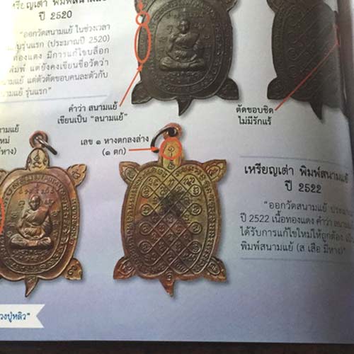 *เหรียญเต่าเล็ก หลวงปู่หลิว ปุณณโก บล็อคสนามแย้ (๑ หางลง) ปี๒๕๒๒ เนื้อทองแดง*