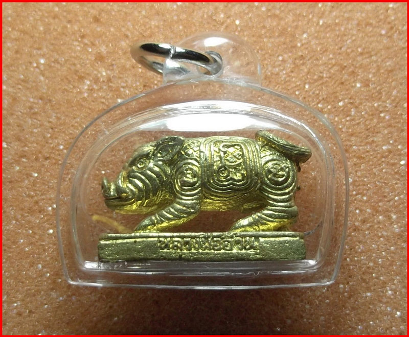 ขุนโดด เขี้ยวเงิน (หมู) หลวงพ่ออ้วน วัดหนองกระโดน เนื้อทองเหลือง ปี 2553 สุดยอดคงกระพัน