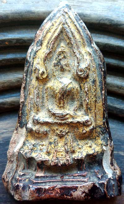 *พระโคนสมอ อยุธยา ปางสมาธิ เนื้อดินลงรักปิดทองเดิม*