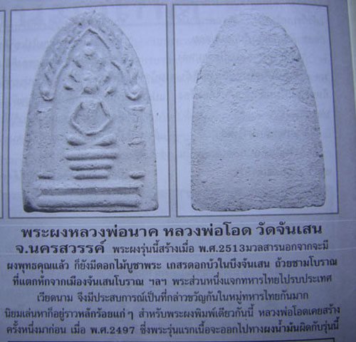 พระผงนาคปรกกลีบบัวหลวงพ่อโอด วัดจันเสน ปี2513 ลงกรุ หลวงพ่อพรหม วัดช่องแคปลุกเสก