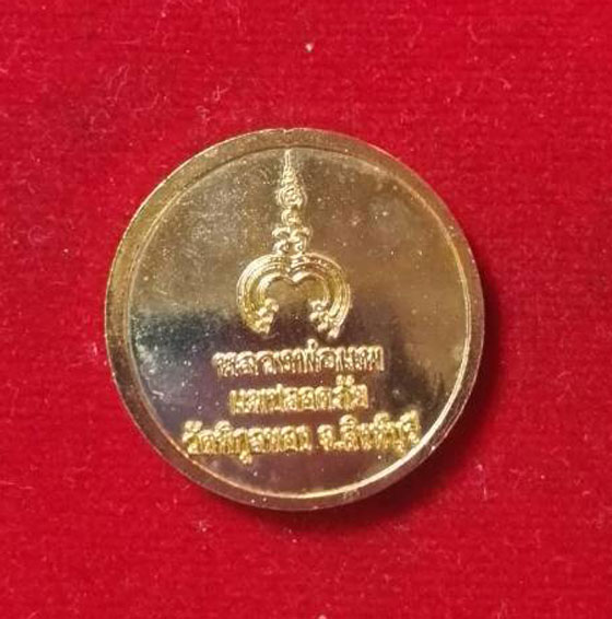 เหรียญนั่งสิงห์กะไหล่ทอง  หลวงพ่อแพ วัดพิกุลทอง จ.สิงห์บุรี รุ่นแพปลอดภัย