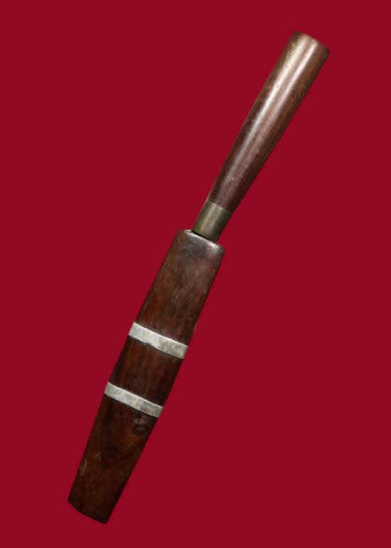 มีดหมอด้ามไม้ฝักไม้ ขนาด 10.5นิ้ว ตอกคาถา""อาวุธ ๔ ประการ""