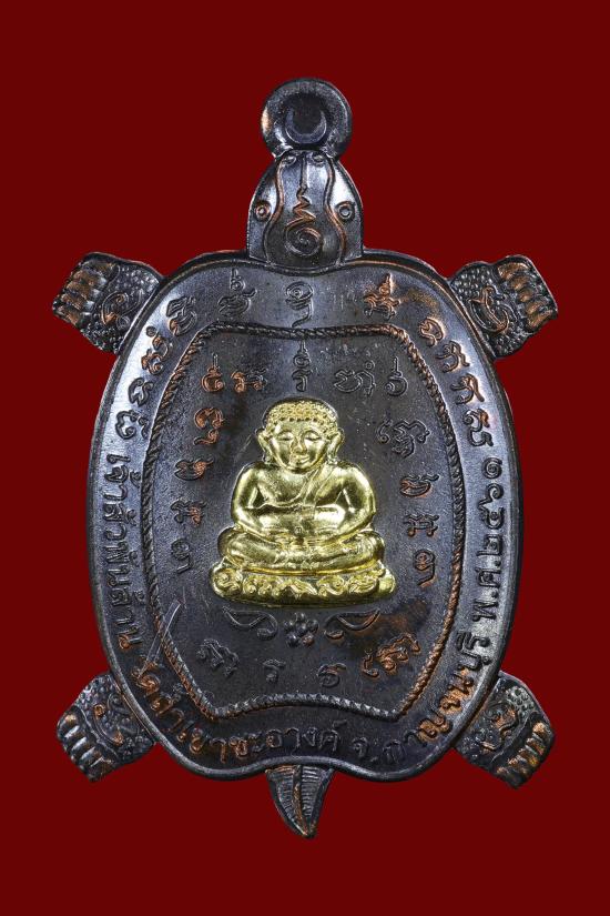 	เหรียญพญาเต่าเรือน รุ่นเจ้าสัวพันล้าน เนื้อนวะ หน้ากากทองคำแท้