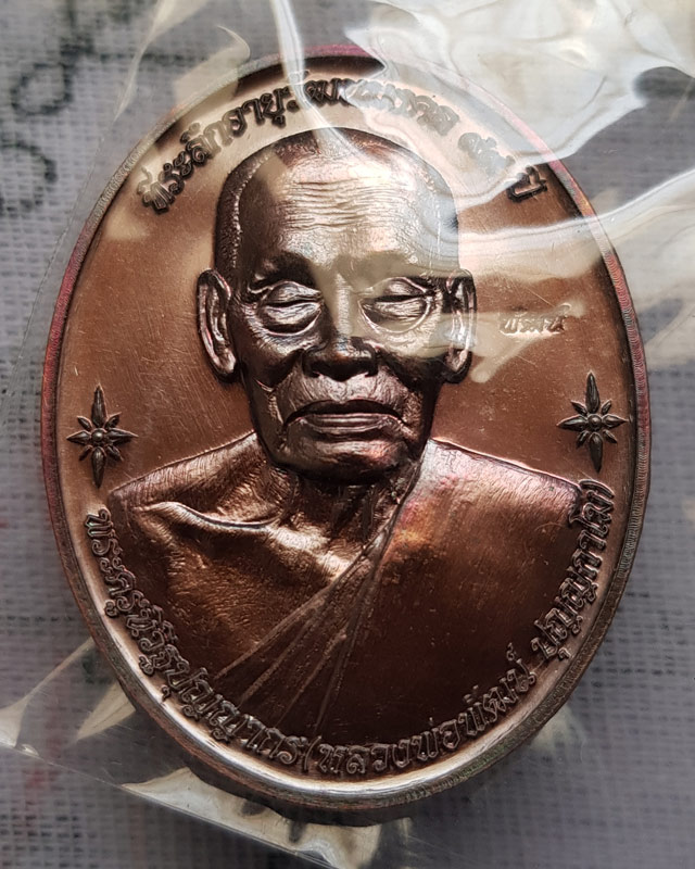 หลวงพ่อพัฒน์ วัดห้วยด้วน จ.นครสวรรค์ เหรียญหลังเต่า รุ่น พัฒนมงคล เนื้อทองแดงรมมันปู พร้อมกล่อง