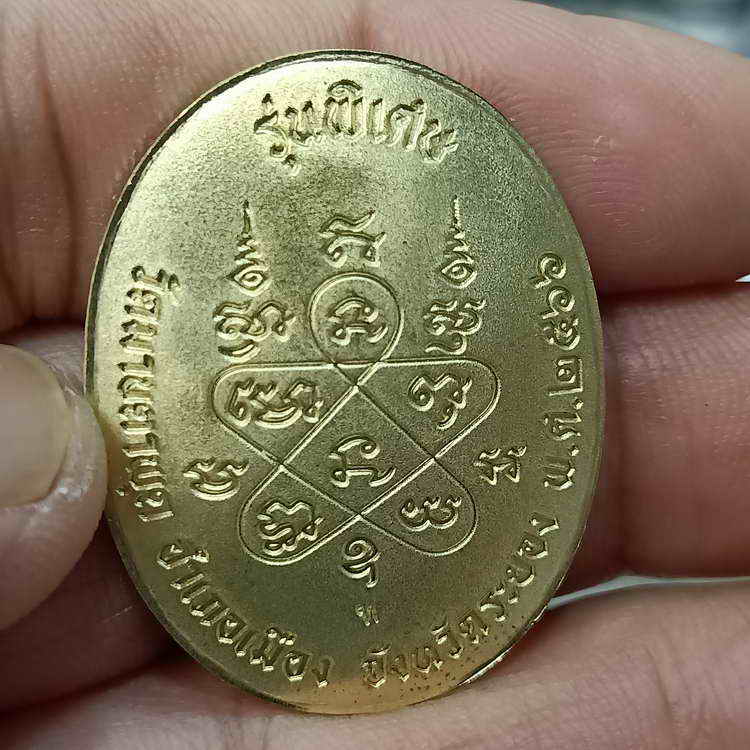 วัดสร้าง เหรียญหลังเต่า รุ่นพิเศษ 89 หลวงพ่อรวย วัดมาบตะพุด จ.ระยอง ปี 2566 เนื้อทองทิพย์ 