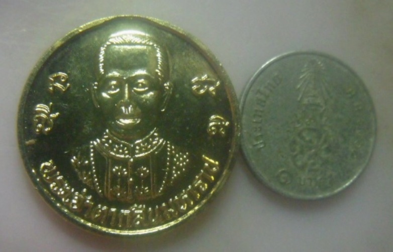 **เบา​ๆ​**เหรียญพระเจ้าตากสินมหาราช หลังพระนเรศวรมหาราช**กะไหล่ทอง สวยๆ