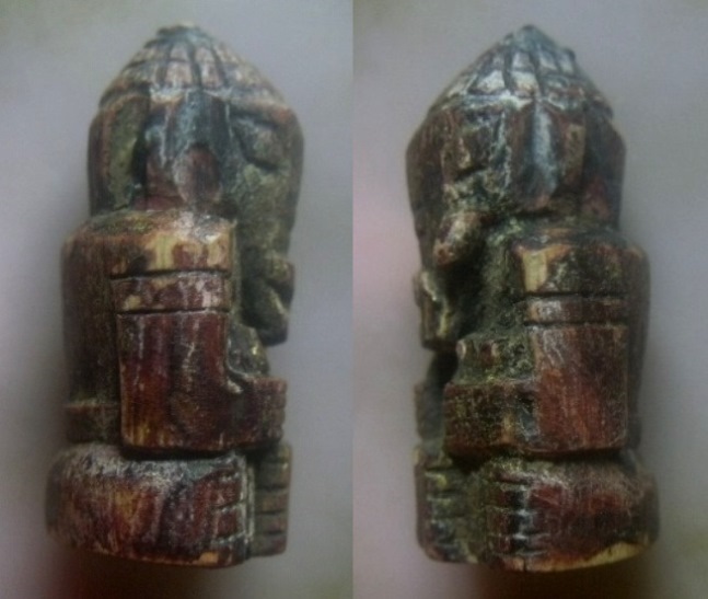 **เบา​ๆ​**พระพิฆเนศ เนื้อไม้แกะ ทาชาดแดงลงรักปิดทอง เก่าๆ เนื้อจัด**สวยๆ