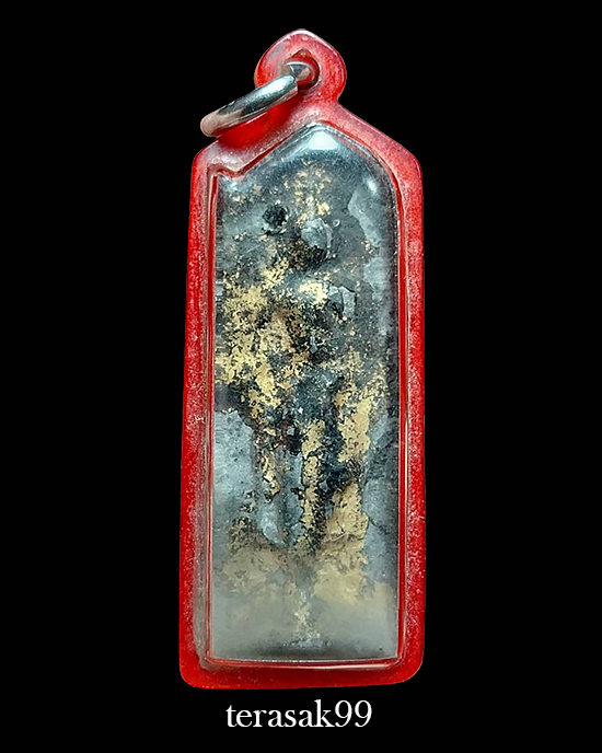 พระวัดกลางตลาดพลู ธนบุรี พิมพ์ยืนประทานพร เนื้อชินลงรักปิดทองสวยๆ