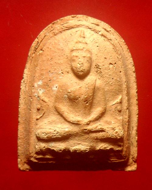 พระพิมพ์เล็บมือ เนื้อดิน ท่านเจ้ามุ้ย (พระมงคลทิพยมุนี) วัดจ ักรวรรดิฯ (วัดสามปลื้ม) เนื้อดินเผาผสมผ