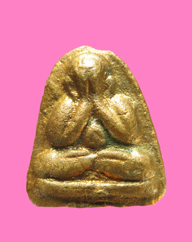 พระปิดตา เนื้อผง ลงทองบอลน์