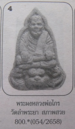 **เบาๆ**รูปเหมือนเนื้อผงพิมพ์นั่งเสือหลังยันต์ หลวงพ่อไกร วัดลำพระยา จ.ยะลา**สวยๆ เชิญชมครับ 