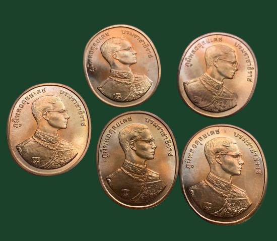 เหรียญพระพุทธปัญจภาคี เนื้อทองแดง 5 เหรียญ ปี 2539 เคาะเดียว /00