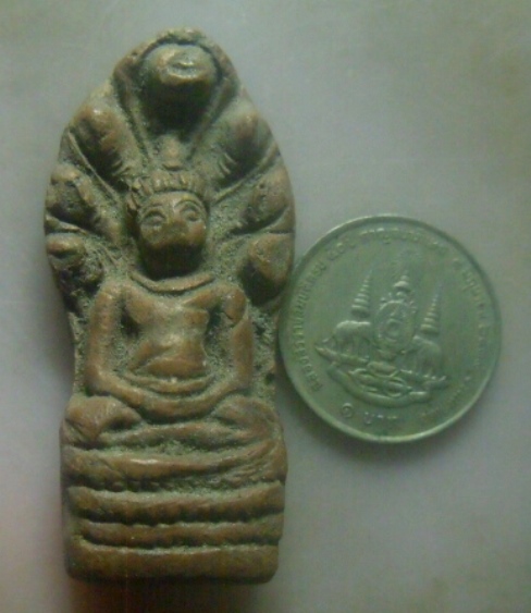 **เบาๆ**พระนาคปรก เนื้อดินเผา หลังยันต์นะ หลวงปู่ถม วัดเชิงท่า จ.ลพบุรี**มวลสารพระกรุเก่า สวยๆ