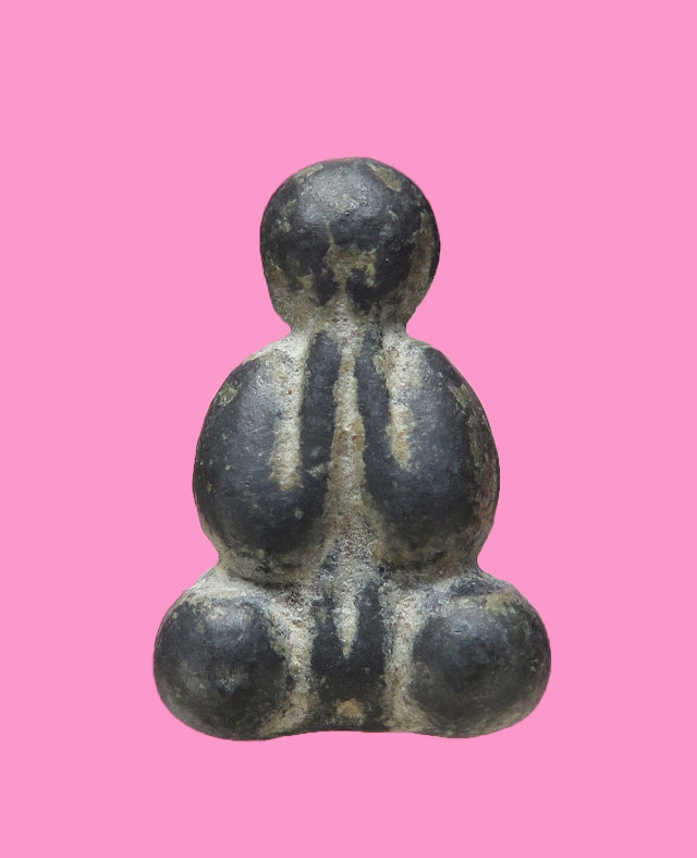 พระปิดตาเนื้อตะกั่ว 2 หน้า พิมพ์แขนชิด หลวงพ่อเดิม วัดหนองโพธิ์