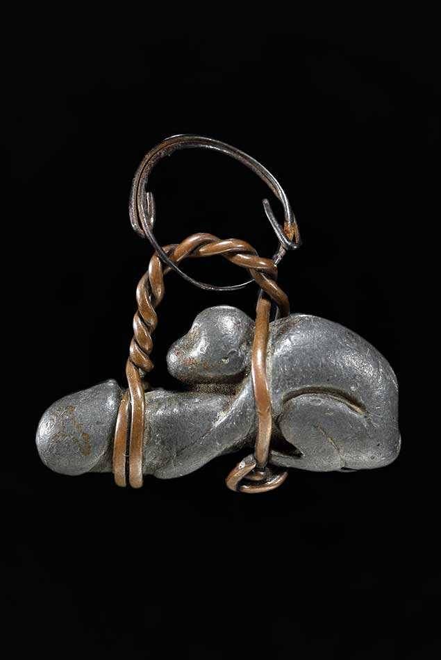 ลิงขี่ปลัดขิก เนื้อตะกั่วเลี่ยมเดิม