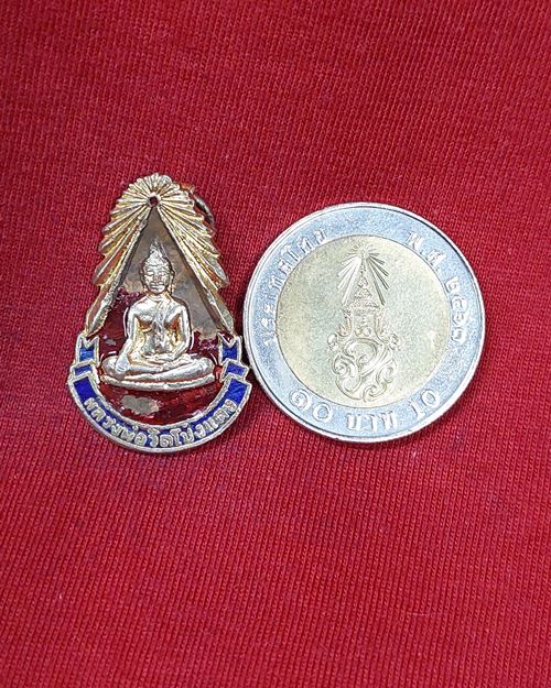 เข็มกลัดหลวงพ่อวัดโป่งแดง กะไหล่ทองลงยา อ.สามชุก จ.สุพรรณบุรี (ที่ระลึกงานผูกพัทสีมา ปี2528)