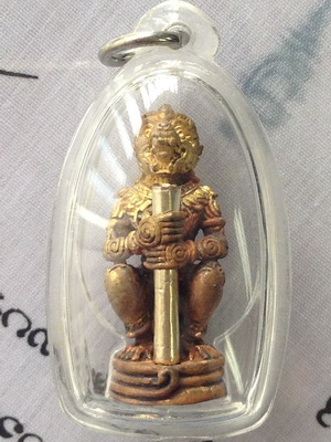 หนุมานจับหลักตะกรุดคู่ชีวิตรุ่นไหว้ครู53 หลวงพ่อฟูวัดบางสมัคร ฉะเชิงเทรา เนื้อชนวนทองระฆังตะกรุดเงิน