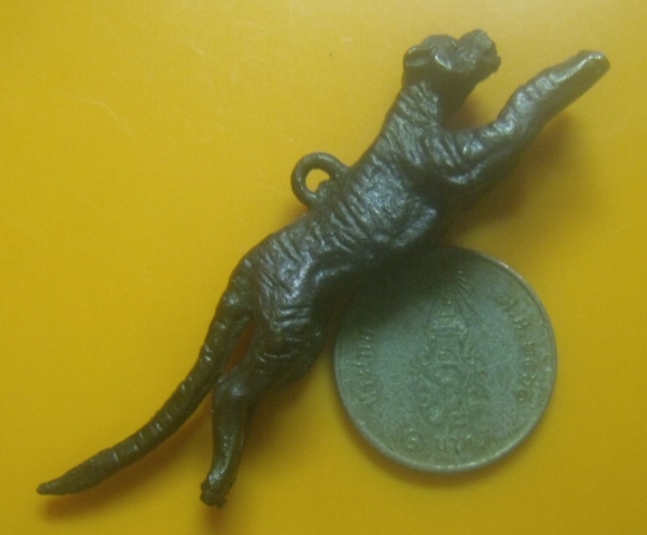 **เบาๆ**เสือเผ่นมหาอำนาจ หล่อโบราณ หูในตัว เนื้อโลหะผสม ไม่ทราบที่**สวยๆ 