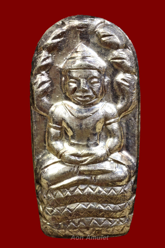 พระนาคปรกใบมะขามเนื้อเงิน รุ่น ยอดฉัตร หลวงปู่บัว ถามโก วัดศรีบุรพาราม พ.ศ.2553