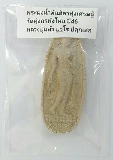 พระลีลาทุ่งเศรษฐี​ เนื้อผงน้ำมัน หลวงปู่แผ้ว​ ปวโร  ปลุกเสก​ วัดทุ่งกรพังโหม​ ปี​ 2546 เคาะเดียว(2)