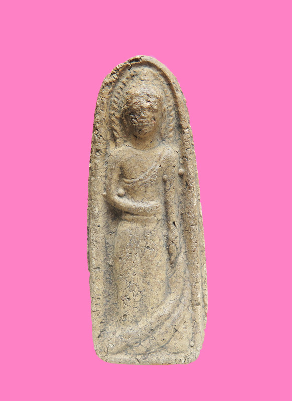 พระปางประทานพร เนื้อดิน สูงประมาณ 3นิ้วครึ่ง จีวรม้วนด้วย