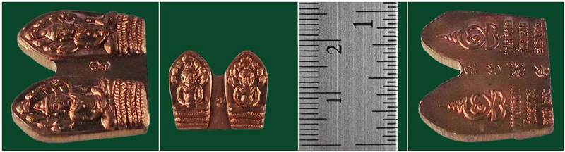 พระปรกใบมะขามคู่ชีวิตรุ่นแรก ท่านพ่ออาด วัดตะพุนทอง จ.ระยอง เนื้อทองแดง ปี 2553-C