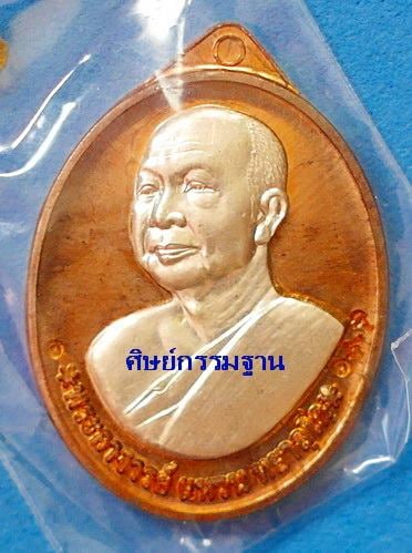 เหรียญ ลต.แหวน ทยาลุโก รุ่นแรก เนื้อนวะหน้ากาเงินหลังเรียบ ปี54 ติดเกศา จีวร มีจาร หายาก สวยแชมป์ - 1