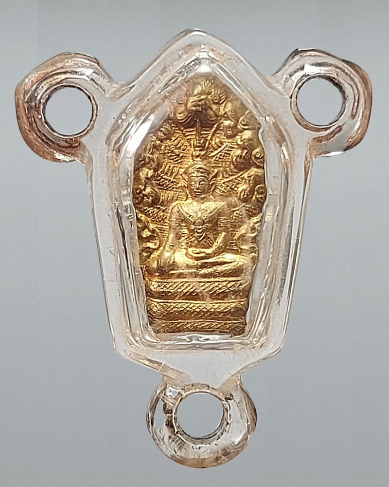 ปรกใบมะขาม หลวงปู่แผ้ว ปวโร พิมพ์พระจักรพรรดิ์ 2 หน้า - 2