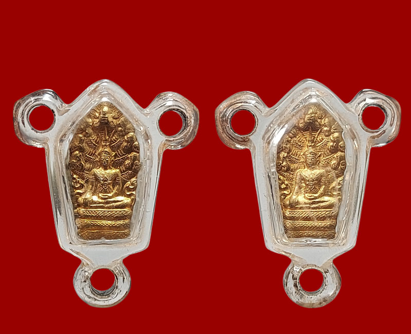 ปรกใบมะขาม หลวงปู่แผ้ว ปวโร พิมพ์พระจักรพรรดิ์ 2 หน้า - 3