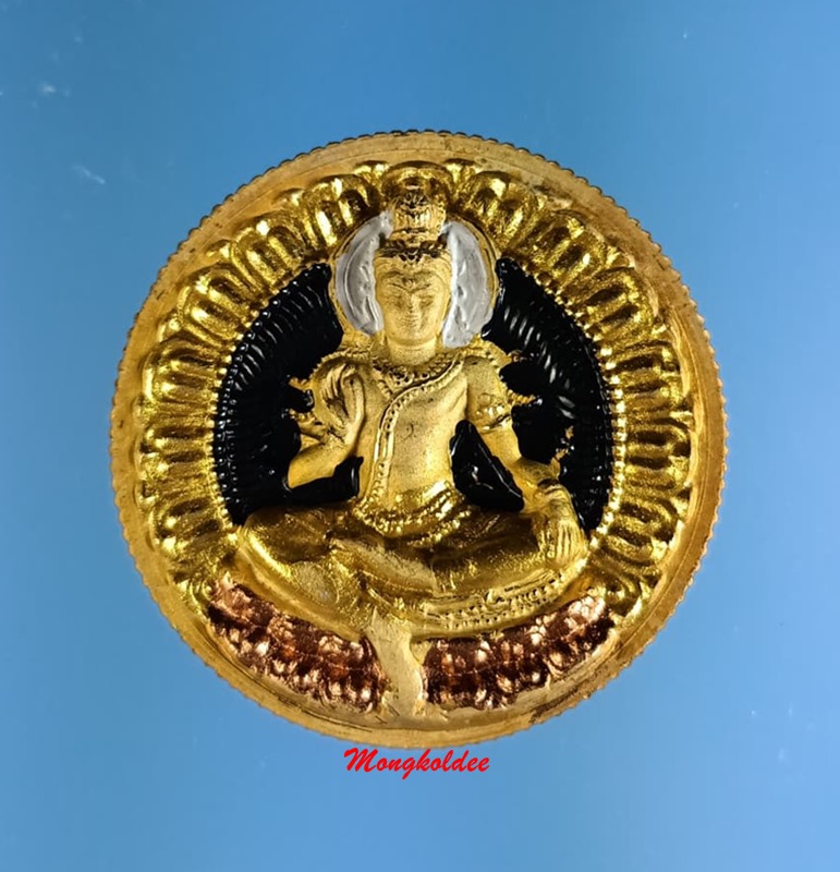 เหรียญจตุคามรามเทพ รุ่นรวยไม่เลิก พิธีพุทธาภิเษก-เทวาภิเษกปี50 เนื้อโลหะชุบ3K 3.2 ซม สภาพสวย - 1
