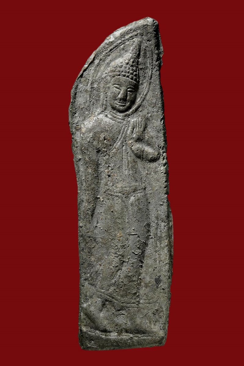 พระลีลากล้วยตากเนื้อชินเงิน กรุเตาทุเรียง สุโขทัย - 1