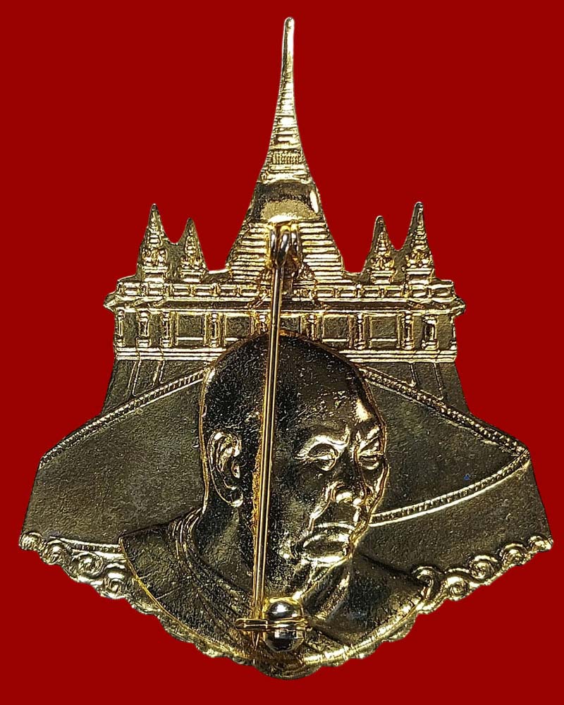 เข็มกลัดกะไหล่ทองลงยา สมเด็จเกี่ยว วัดสระเกศ - 3