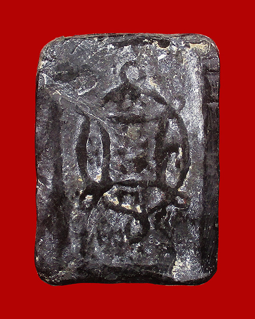 พระหลวงพ่อคร้าม วัดพระเงิน พิมพ์สมาธิเข่าบ่วง หลังยันต์พญาเต่าเรือน เนื้อผงผสมใบลาน จังหวัดนนทบุรี - 2