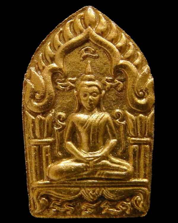 ขุนแผนผงพรายกุมาร รุ่น พรายทอง พิมพ์เล็ก เนื้อว่านสบู่เลือด ฝังตระกรุดทองแดง + พลอยเสก กล่องเดิม - 1