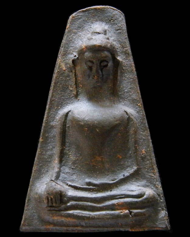 พระผงสุพรรณ ปี 18 ปลุกเสกประเทศอินเดีย เนื้อน้ำตาลเทา (นิยม) พร้อมกล่องเดิม เชิญชมทุกมุมครับ - 1