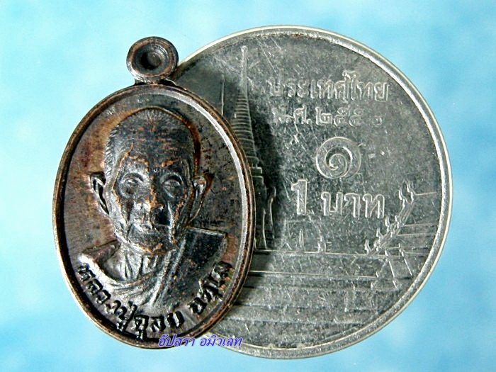 เหรียญเม็ดแตง หลวงปู่ดุลย์ วัดบูรพาราม อยู่เย็นเป็นสุข ปี 2536 - 3