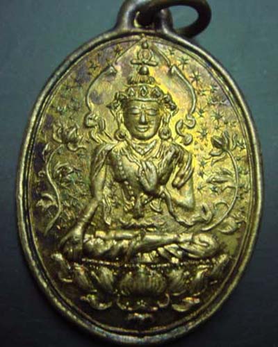 เหรียญพระโพธิสัตว์จีน กะหลั่ยทองเดิมๆ ศิลป์สวย - 1