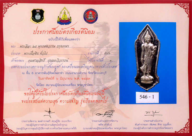 พระ 25 พุทธศตวรรษ พิมพ์นิยม เนื้อชิน มีเข็ม - 5