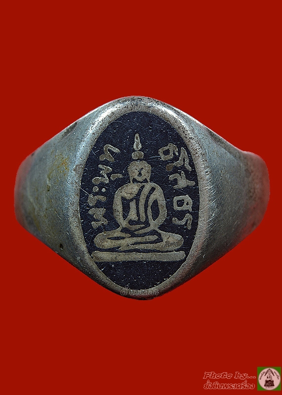แหวนล.พ.โสธร ปี2497 เนื้อเงินลงถม - 1