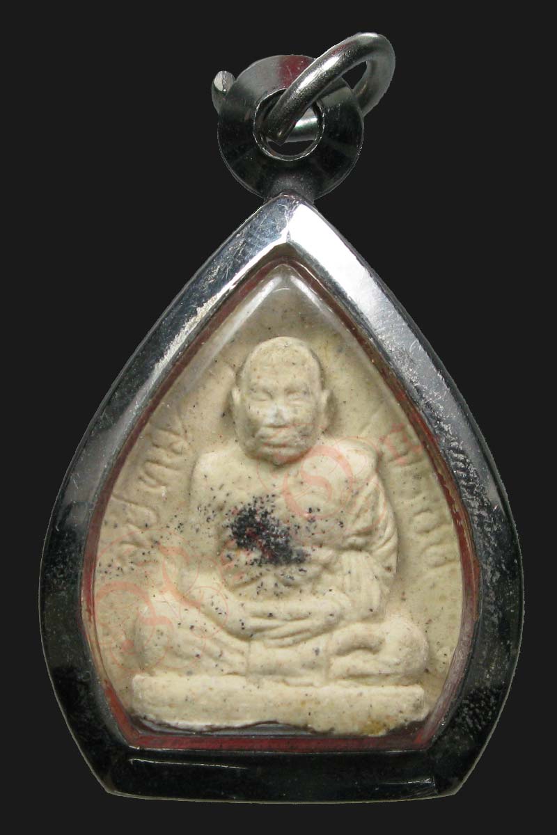 รูปเหมือน ใบโพธิ์ เนื้อเกสร โรยผงตะไบพระกริ่ง รุ่น ครบ 7รอบ หลวงปู่ทิม วัดพระขาว ปี 2540 พร้อมเลี่ยม - 3
