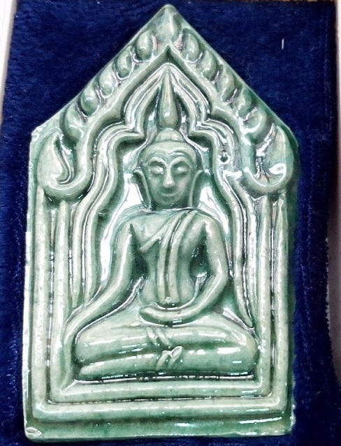 ขุนแผนเคลือบแขนอ่อน รุ่น1 เคลือบเขียว หลวงปู่ชื้น วัดญาณเสน อยุธยา สร้างปี 2545 - 3