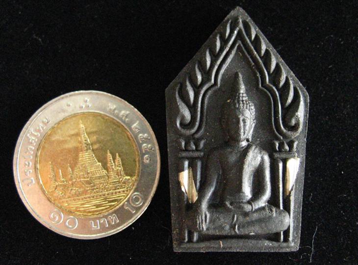 พระขุนแผน เนื้อว่านดำ ฝังตะกรุดสองดอก หลวงปู่หงษ์ พรหมปัญโญ - 3