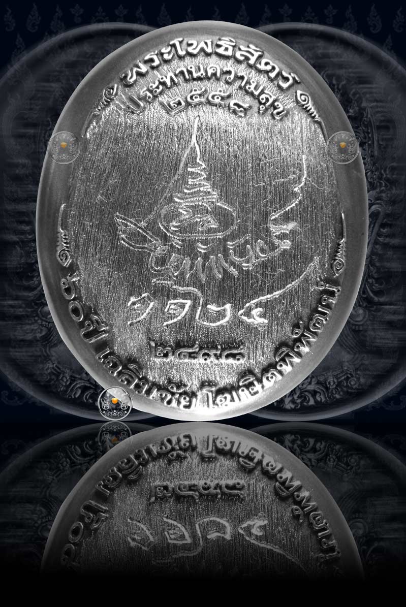 เหรียญพระโพธิสัตว์ ประทานความสุข รุ่นหมดห่วง (60 ปี) อ.เฉลิมชัย โฆษิตพิพัฒน์ ปี 2558 หมายเลข 1124 - 2