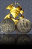 เหรียญหล่องบน้ำอ้อย พระเจ้าห้าพระองค์ เนื้อนวะโลหะ หลวงพ่อเมี้ยน วัดโพธิ์กบเจา จ.อยุธยา ปี 2536 