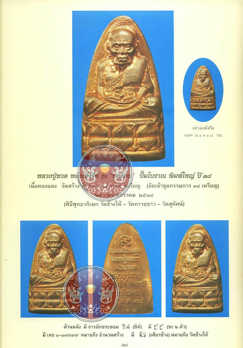 หลวงปู่ทวดหลังเตารีด รุ่น "ชนะคน" เนื้อทองแดง (พิมพ์ใหญ่) เสกวัดช้างให้-วัดทรายขาว-วัดสุทัศน์ฯ 2538 - 5