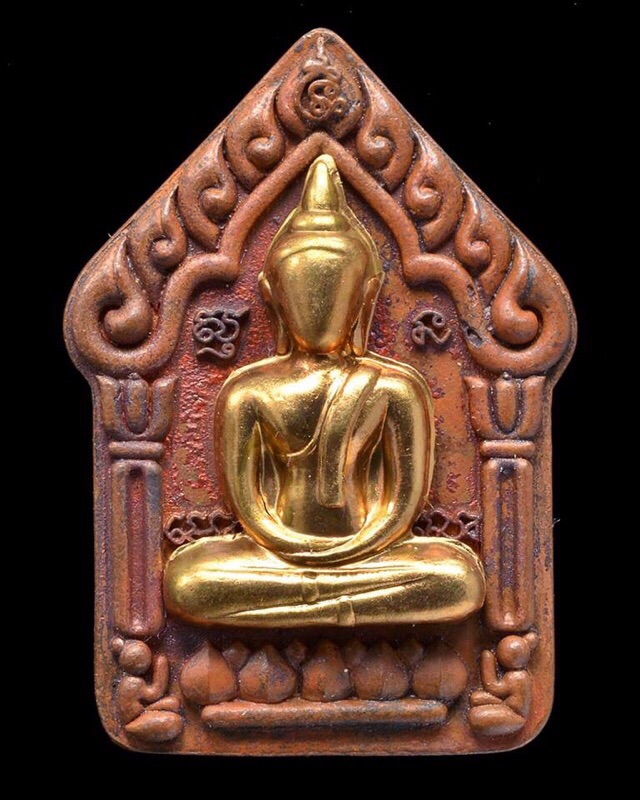 ขุนแผนแม่พิกุลเนื้อสำริดโบราณเทพประสิทธิ์ หน้าทองชนวนตะกรุดทองแดง - 2