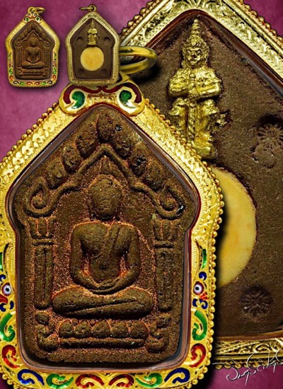 ขุนแผนพุทธประสิทธิ์อิทธิผลทันใจเนื้อเหล็กน้ำพี้ฝังท้าวเวชสุวรรณและงาช้างสร้าง 2 องค์ - 1